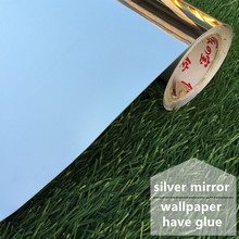 Novo adesivo espelho para móveis, 98cm de largura, prata, dança, renovação, vidro reflexivo, pvc, autoadesivo 2024 - compre barato