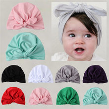 Cute Rabbit Ears Knot Kids Baby Girls Headbands Cotton Soft Hair Accessories for Children Hair Turban Headwrap Headdress 2024 - buy cheap