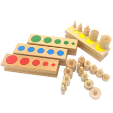 Wooden toys Montessori Educational Cylinder Socket Colorful Blocks Toy Baby Development Practice and Senses  Russian warehouse 2024 - buy cheap