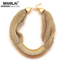 MANILAI Fashion Women Charm Choker Necklace Chunky Collar Rope Chain Statement Necklaces Wholesale gift  Hot Sale Design 2024 - купить недорого