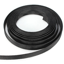 Funda de Cable trenzado de 10m de longitud, 6/8/10/12/15mm de diámetro, envoltura de alambre negro, fundas de Cable de nailon PET de protección 2024 - compra barato