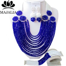 Fashion African beads jewelry set Royal Blue crystal beads bride jewelry nigerian wedding african beads jewelry Set  GG-462 2024 - buy cheap