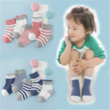 Bebé niñas calcetines de algodón chico primavera bebé recién nacido de verano de los muchachos de Invierno Caliente Calcetines NIÑOS Calcetines 0-6 Y lindo sólido rayas calcetín 2024 - compra barato