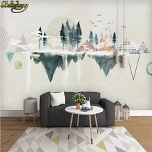 Beibehang personalizado nordi papel de parede minimalista personalidade geométrico abstrato paisagem tv fundo parede para paredes 3 d papel de parede 2024 - compre barato