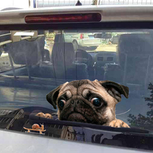 Мультфильм 3D Мопс собаки часы Улитка автомобиля стикер стены для дома, для окон и стекла для двери, ноутбука грузовик виниловые наклейки 2024 - купить недорого