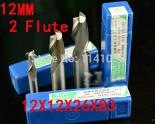 Free Shipping  2PCS 12mm 2 Flute HSS & Aluminium End Mill Cutter CNC Bit,Superhard straight shank two Flutes cutter 2024 - buy cheap