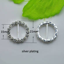 (L0004-15mm) wholesale 50pcs free shipping rhinestone round buckle,silver or gold or light gold plating 2024 - buy cheap
