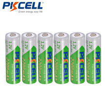 6 x PKCELL AA никель-металл-гидридного Recarregavel акумуляторная батарея прочный низкий саморазряд 1,2 V 2200 мА/ч, 2A металл-гидридных или никель Перезаряжаемые Батарея батареи Bateria 2024 - купить недорого