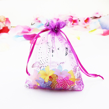 500 шт./лот оптовые сумки из органзы 9x12 см свадебные мешочки для упаковки ювелирных изделий Красивый Подарочный пакет ярко-розового цвета 2024 - купить недорого