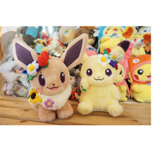 Pokemon 2019New Authentic Japan anime game 2pcs Pikachu&Eievui's Easter Eevee Plush Doll Stuffed Toy Limited Plush Doll Toy 2024 - buy cheap