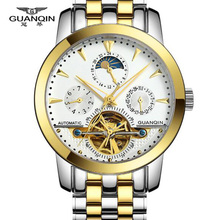 Guaranteed 12 month Tourbillon watches luxury men mechanical watches Brand GUANQIN sapphire Waterproof 100m fashion men watches 2024 - buy cheap