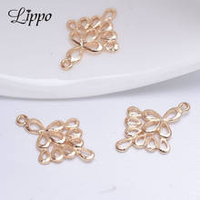20pcs Jewelry Sector Multihole Connector Charms leaf shape 24k Gold Color Jewelry Component 2024 - buy cheap