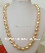 10mm AAA Imitation Gold-Color South Sea Shell pearl necklace fashion jewelry 24"xu52 2024 - buy cheap