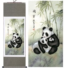 Silk painting gift / Lotus Nine fish Figure / Figure silk scroll painting lotus / Interior painting /   panda 2024 - buy cheap