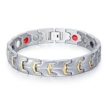 Pulseiras masculinas de alta qualidade, pulseiras com hologramas para mulheres, joias douradas e prateadas 2024 - compre barato