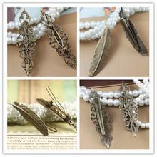Vintage Feather Hairpins Alligator Clips Fashion Hair Accessories For Woman Antique Bronze Headwear 2024 - buy cheap