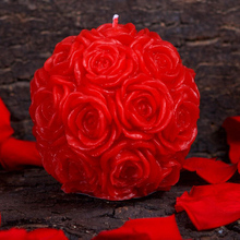 Silicone Candle Mold 3D Rose Ball Aromatherapy Candle Soap Mould Craft Resin Clay Decorating Tool 2024 - buy cheap