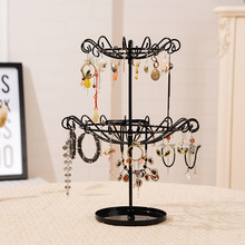 Juelee Rotating Jewelry Display Stand Necklace Bracelet Earrings Double Layer Hanger Holder Organizer Rack 2024 - buy cheap