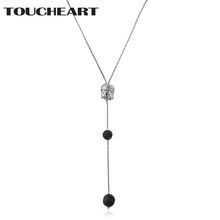 TOUCHEART Luxury Silver Buddha Necklaces Lava Bead Rock Stone Long Necklaces&Pendants For Women Charm Jewelry Necklace SNE190024 2024 - buy cheap