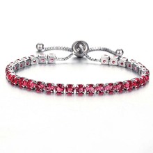 Pulseira feminina com cristais, bracelete de luxo para mulheres cor roxa brilhante 2024 - compre barato