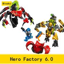 Hero Factory 6,0 серия Tunneler Beast vs Surge DIY строительные блоки Bionicle модель робота наборы совместимых Legoings кирпичные игрушки 2024 - купить недорого