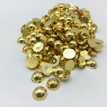 4 6 8 10mm dourado abs conta de pérola metade redonda plana para trás scrapbook fazer jóias diy 2024 - compre barato