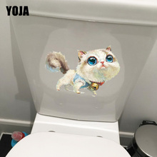 YOJA 21.2*14.7 cm Gato Aquarela Início Decalques de Parede Decoração de Arte Dos Desenhos Animados Wc Etiqueta T1-0204 2024 - compre barato