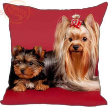 LU-funda de almohada cuadrada personalizada, estilo yorkshire terrier, 20x20cm, 35x35cm, 40x40cm, envío directo 2024 - compra barato