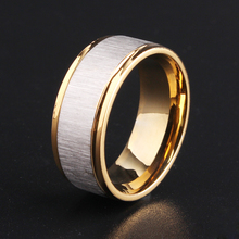 8mm Gold color Circle silver color brushed 316L Stainless Steel wedding rings for men women wholesale 2024 - buy cheap