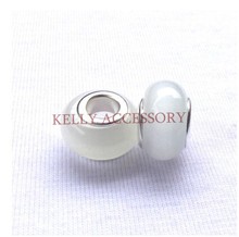 Free Shipping 500pcs/lot 9x14mm White Cat Eye Glass Beads 5mm Hole Bracelet Craft DIY Beads For European Jewelry Making 2024 - buy cheap