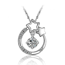 Pure 925 Sterling Silver  Woman Pendant Necklace Austrian Crystal AAA Zircon with Stars Fashion Jewelry Fast Fast Shipping 2024 - buy cheap