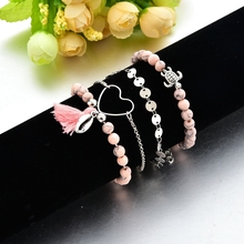 ATTRACTTO New 4 PCS/SET Heart Sea Turtle Bracelets For Women Tassel Bracelet Charm Bohemian Jewelry Seashell Bracelets SBR190158 2024 - buy cheap