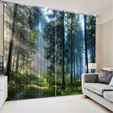 3D Window Curtain Foggy forest Luxury Blackout Living Room office Bedroom Customized size Drapes Cortinas Rideaux pillowcase 2024 - buy cheap