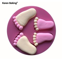 Beautiful Baby Foot Shape Silicone 3D Mold Cookware Dining Bar Non-Stick Cake Decorating Fondant Soap Mold--C242 2024 - buy cheap