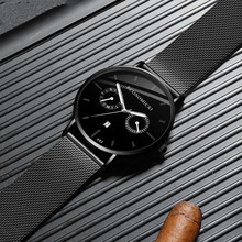 Luminosa Relógio Criativo Minimalismo Projeto Homens Relógios de Quartzo Negócio Simples Malha Strap Relógio de Pulso Amigo Presente Relogio masculino 2024 - compre barato