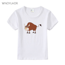 Camiseta divertida con estampado de vaca para niños, camisetas de manga corta para niños pequeños, camisetas de animales bonitos para niñas 2021 2024 - compra barato