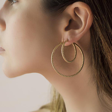 Gold filled beaded hoop earring for women big hoops simple fashion jewelry for lady gift 2024 - buy cheap