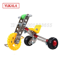 Free shipping Puzzle metal alloy assembled toy 816B-35DIY handmade children's toys Removable remove the nut three bicycles model 2024 - buy cheap
