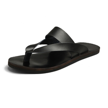 Big Size 38-46 Men Sandals Genuine Leather Beach Flip Flops Shoes 2020 Fashion Men Breathable Casual Leather Sandals 3 Colors 2024 - buy cheap