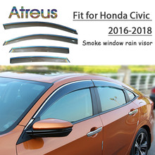 Atreus 1 Набор ABS для 2018 2017 2016 Honda аксессуары для Civic автомобильные вентиляционные солнечные дефлекторы защита от дыма окно дождевой козырек 2024 - купить недорого
