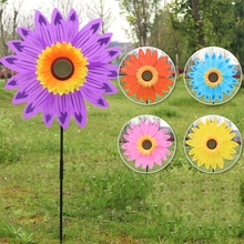Large Double Layer Sunflower Windmill Wind Spinner Kids Toys Yard Garden Decor 2024 - buy cheap