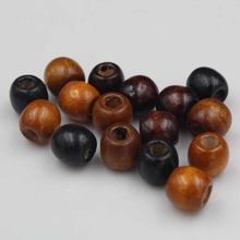 100pcs/lot Big Hole Natural Wood Beads 10mm 12mm Coffee Black Barrel Loose Wooden Spacer DIY Jewelry Making Beading Decoration 2024 - buy cheap
