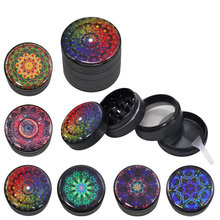 COURNOT Mandala Series Metal Aluminum  Herb Grinder 50MM 4 Piece Sharp Diamond Teeth Tobacco  Grinders Spice Crusher 2024 - buy cheap