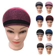 Chapéu íntimo feminino muçulmano, chapéu interno com elástico, turbante, roupa para o cabelo de retalhos islâmicos, toucas toucas para os ângulos novas 2024 - compre barato