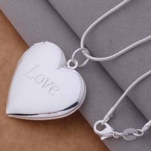 Free Shipping silver plated Necklace, sterling-silver-jewelry Big Heart /PJYCRQSD PJYCRQSD 2024 - buy cheap