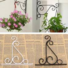 European Style Wall Hanging Flowerpot Bracket Iron Flower Stand Balcony Home Decoration Iron Plants Pots Hooks 2024 - buy cheap