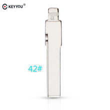 KEYYOU Best qualit NO.42 Metal Blank Uncut Flip KD Remote Key Blade Type for Zhonghua Car Key Blade 2024 - buy cheap