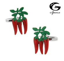 iGame Chilli Cuff Links Quality Brass Material Red Color Novel Capsicum Design Free Shipping 2023 - buy cheap