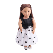 Кукольная одежда модное черное платье в горох с игрушки аксессуары подходят 18 дюймов куклы и 43 см для ухода за ребенком для мам baby Doll c83 2024 - купить недорого