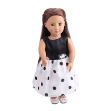 Doll clothes Fashionable black wave dot dress toy accessories fit 18 inch Girl dolls and 43 cm baby doll c83 2024 - buy cheap